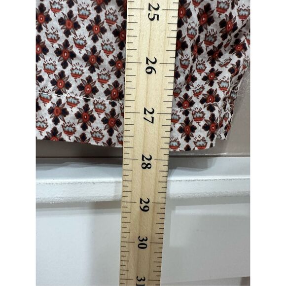 Tory Burch Boho Peasant Collar Lightweight Cotton 70s Pattern Long Sleeve Blouse - Picture 10 of 11